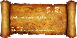 Debreczeny Rita névjegykártya