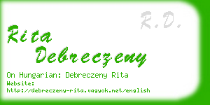 rita debreczeny business card